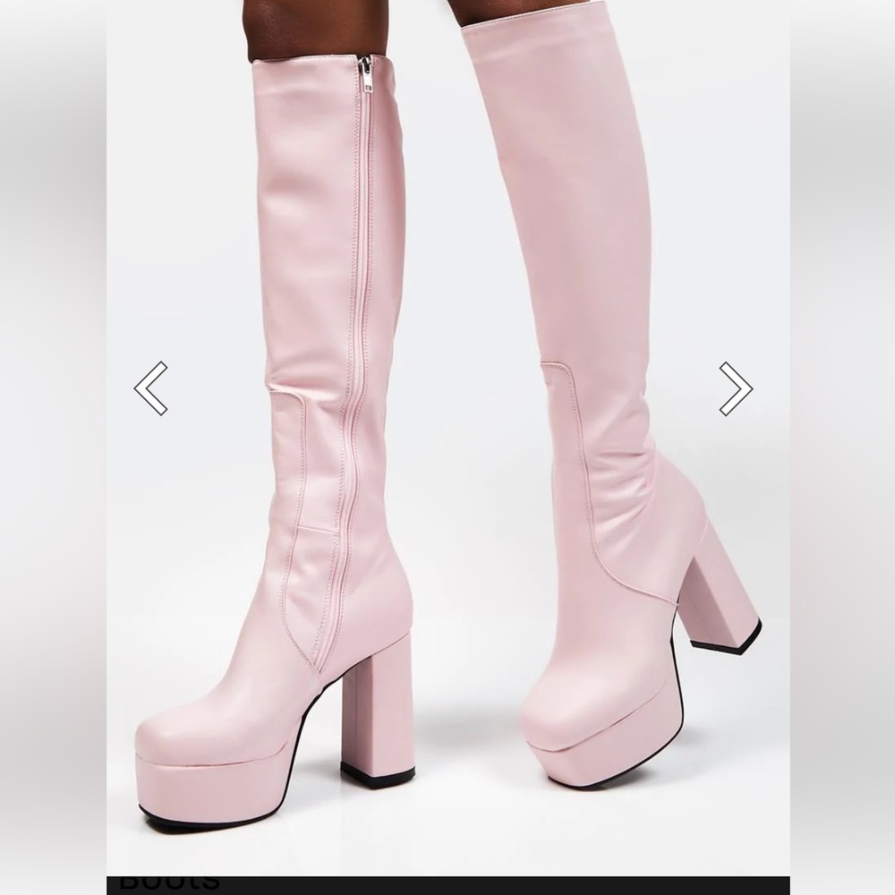 Pink Whatta Showdown Knee High Boots